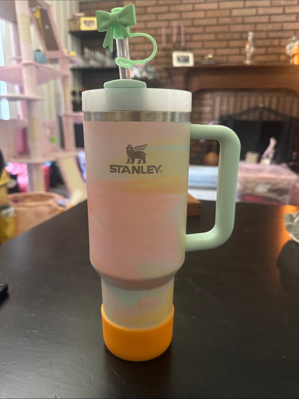 Stanley 40oz Pastel Swirl Travel Mug with Mint Handle
